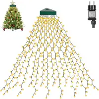Lapamax LED Weihnachtsbaum Lichterkette 2m 400LEDs Warmweiß 16 Strängen 8 Lichtmodi Lichtervorhang mit Timer für Weihnachten Party Garten Deko