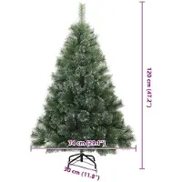 vidaXL Künstlicher klappbarer Weihnachtsbaum Grün und Weiß 120 cm