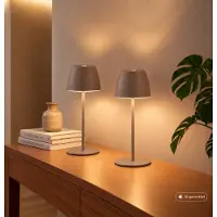 Briloner LED Außen-Tischleuchte LEUCHTEN "SERINA MINI", braun (umbrasand), H:20cm L:0,05cm Ø:8cm, Leuchten, LED Außen-Tischleuchte, kabellos 20 x 8 cm Umbrasand 2,5W Wohnzimmer Schlafzimmer 2er-Set