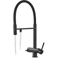 OEM Küchenwasserfilterarmatur, Dual-Handle, Ausziehbare Sprühfunktion, Schwarz A