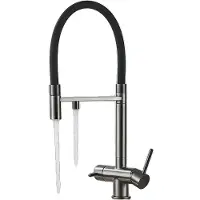 OEM Küchenwasserfilterarmatur, Dual-Handle, Ausziehbare Sprühfunktion, Grau A