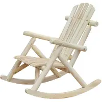 Outsunny Schaukelstuhl Schwingsessel Gartenstuhl Schaukel Stuhl Tannenholz Natur