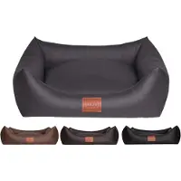 Merkloos Hundebett Hundekissen Hundesofa - Kunstleder - Graphit - 100 x 80 cm