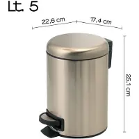 Gedy Treteimer mit Deckel, 5 l, mattgold