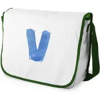 Merkloos Digitale Messenger-Schultasche für Schüler mit Khaki-Riemen