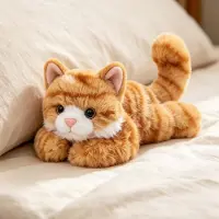 Merkloos Plüschtier Katze, 18 cm groß, in Orange