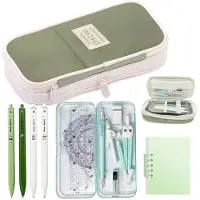 Merkloos Komplettes Set aus 15 Schulmaterialien mit Federmäppchen