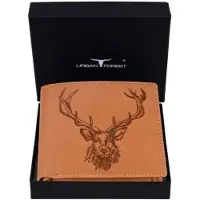 Merkloos Vintage-Cognac-Leder-Geldbörse für Herren