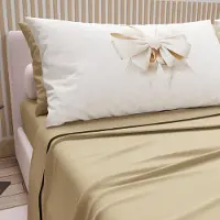 Merkloos Baumwoll-Bettwäsche mit Digitaldruck für Einzelbett in Taupe