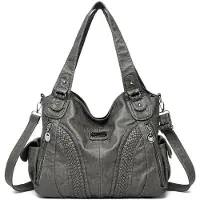 Merkloos Solidchoice – Damenhandtasche mit kurzen Tragegriffen und Umhängeriemen