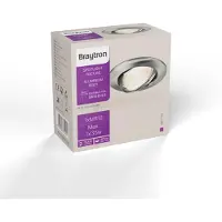 Braytron 3er Set Einbaustrahler Nickel GU10 – Einbaurahmen Rund für LED Spots, inkl. GU10 Fassung, 30° schwenkbar, Deckenspot Einbauleuchte Ø68 mm