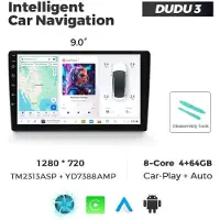 StarTech.com Universelles Autoradio - DUDU3 - 9-Zoll-Touchscreen - 4 GB RAM - 64 GB Speicher - Android 13 - Kabelloses CarPlay