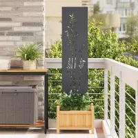 Syfax Garten Sichtschutz-Leinwand Floral Anthrazit 32 x 140 cm