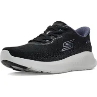 SKECHERS Damen Go Walk Now Parker Turnschuhe, Black Textile Slate Trim, 38 EU