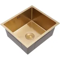 StarTech.com Küchenspüle - Einzelbecken - 201 Edelstahl - Goldfarben - 20 cm tief - 2 Hahnlöcher - Ohne Armatur
