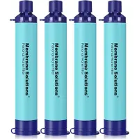 Merkloos Wasserfilter Trinkhalm Wasserfilterhalm - 0,1 Mikrometer - 5000 Liter - 4 Stück - Für Camping und Wandern