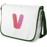 Merkloos Digitale Messenger-Schultasche mit Khaki-Riemen und mehrfarbigem Design