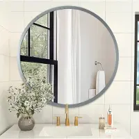Merkloos Runder Wandspiegel mit Aluminiumrahmen 40 cm für Badezimmer und Wohnzimmer