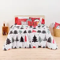 Merkloos Omgoods - Weihnachtliches Bettbezug-Set mit Knöpfen, mehrfarbig, aus 50% Baumwolle und 50% Polyester