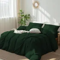 Merkloos Omgoods – Grünes Bettbezug-Set aus Baumwolle, 135 x 200 cm, mit Kissenbezügen