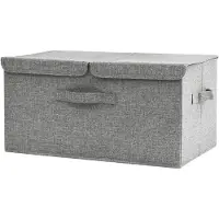 LTPRTZ Aufbewahrungsbox – Organizer – Für einen ordentlichen Haushalt – Faltbar mit Fächern – 50 x 30 x 25 cm – Grau