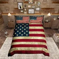 Merkloos Omgoods - Bettbezug mit amerikanischer Flagge - Super-King-Größe für Erwachsene