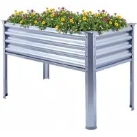 Sonstiges Hochbeet mit Beinen Metall 120x60x80 cm Galvanisiert Pflanzkasten für Gemüse Blumen Kräuter