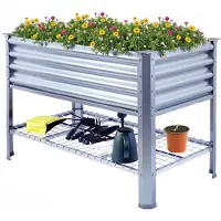 Sonstiges Hochbeet mit Beinen Metall 120x60x80 cm mit Ablage verzinkt