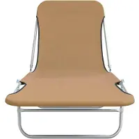 Merkloos Klappbare Liegestühle, 2 Stück, in Taupe-Farbe