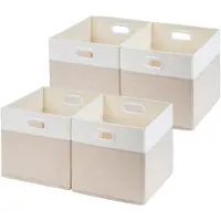 Markenlos Faltbare Stoff Aufbewahrungsboxen 4er Set Würfel 28 x 28 x 28 cm Schrank