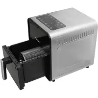 WKM Hagenuk Heißluftfritteuse mit Rotisserie 8L 1650W Edelstahl-Drehkorb