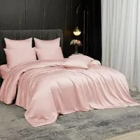 Merkloos Omgoods – Bambus-Bettwäsche-Set, 135x200 cm, Hellrosa, antibakteriell