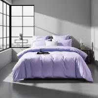 Merkloos Omgoods – Bettwäsche-Set, 155 x 220 cm, Mako-Satin, Lila, mit Reißverschluss