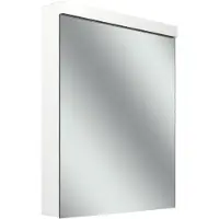 Schneider LOW plus LED-Spiegelschrank, eine Tür 60cm, wechselbarer Anschlag, 595x120x747mm, Steckdose links, Beleuchtung oben, 172.061.02.0201, Ausführung: EU-Norm/Korpus weiss/3000K