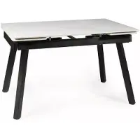 Furnlux Classic FURNLUX Esstisch John Weiss Und Schwarz 120 Cm / Hauptfarbe: Weiß / Abmessungen: 120 x 76 x 85 cm
