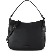 Lazarotti Leder Schultertasche Umhängetasche Bologna Leather Hobo Black schwarz