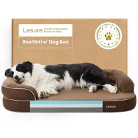 Merkloos Hundebett orthopädisch - Memory-Schaum - Groß - Antirutsch-Unterseite - Wasserdicht