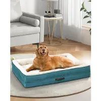 Merkloos Hundebett Orthopädisches Hundekissen Hundekorb XL - 117 x 76 x 19 cm - Waschbar - Blau