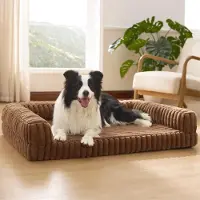 Merkloos Hundebett Hundekorb Hundekissen - Orthopädisch - Memory-Schaum - Kamelbraun - 89 x 64 x 18 cm