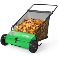 StarTech.com Rasenkehrmaschine - Manueller Laubsammler - 53 cm Arbeitsbreite - 170-l-Auffangsack - Verstellbare V-förmige Bürsten - Grün