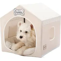 Merkloos Hundehöhle Hundebett Tipi Zelt - Waschbares Kissen - 43,2 x 43,2 x 43,2 cm - Für kleine Hunde und Katzen 4,5 bis 9 kg