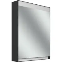 Schneider FILO HCL Spiegelschrank, Unterputz, Lichtband oben, 595x147x759mm, Türanschlag rechts, 1 Steckdose links, 180.061.02.44, Ausführung: EU-Norm/Korpus schwarz matt