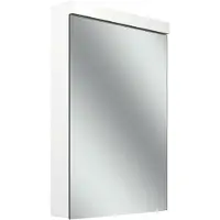 Schneider LOW plus LED-Spiegelschrank, eine Tür 50cm, wechselbarer Anschlag, 495x120x747mm, Steckdose links, Beleuchtung oben, 172.051.02.0201, Ausführung: EU-Norm/Korpus weiss/3000K