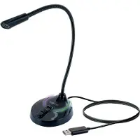 Schwaiger MF200 Gaming Mikrofon mit RGB Beleuchtung ohne störende Hintergrundgeräusche Videokonferenzen USB