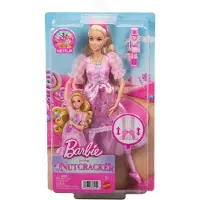 Barbie in: Der Nussknacker Ballerina-Puppe Clara mit beweglichen Fußgelenken, Spielzeug-Nussknacker enthalten, Modepuppe, Weiblich, 3 Jahr(e), Mädchen, 400 mm, Mehrfarbig
