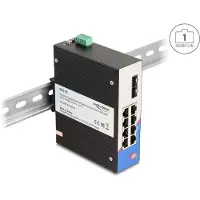 DeLOCK Industrie Gigabit Ethernet Switch 8 Port RJ45 2 Port SFP für Hutschiene, Unmanaged, Gigabit Ethernet (10/100/1000), Rack-Einbau