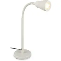 Briloner LED Tischlampe Ø11x49,5 cm 3,5W 400lm 3000K Warmweiß Kabelschalter Altweiß - Tischleuchte Leselampe Schlafzimmer Büro