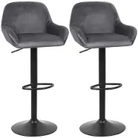 Sonstiges Barhocker Set 2er Set dunkelgrau höhenverstellbar