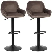 Sonstiges Barhocker Set 2er Set Braun Höhenverstellbar mit Lehne