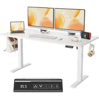 StarTech.com Elektrisch höhenverstellbarer Schreibtisch - Motorisierte Höhenverstellung - Memory-Funktion - Ergonomischer Sitz-Steh-Schreibtisch - Stabile Konstruktion - 120 cm - Weiß